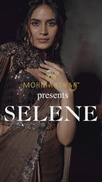 Brown Cape Sleeves Saree