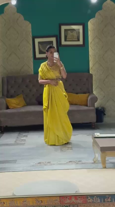 Radiant Yellow Handloom Silk Saree