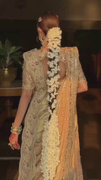 Royal Ivory Gold Embroidered Saree Ensemble