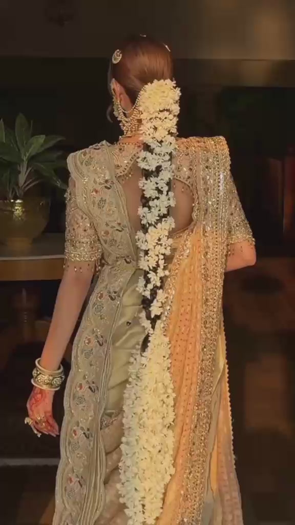 Royal Ivory Gold Embroidered Saree Ensemble