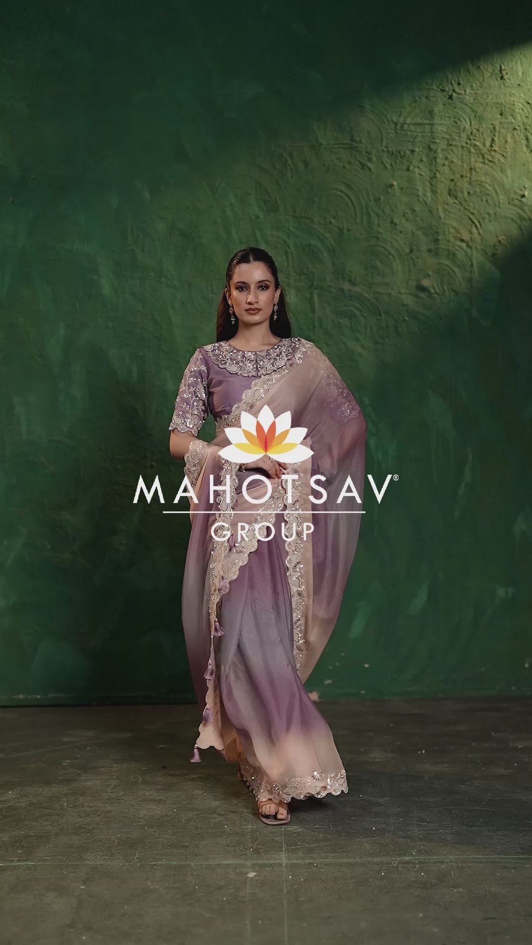 Ethereal Moss Ombré Grace Saree (26210RB GS-140)