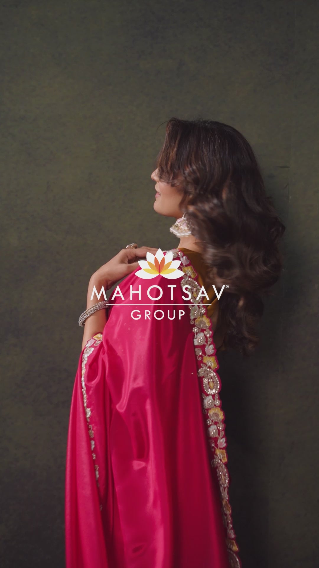 Vibrant Red Satin Silk Saree