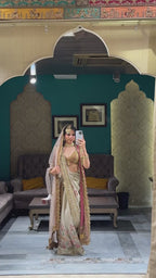 Hand-Embellished Scalloped Saree