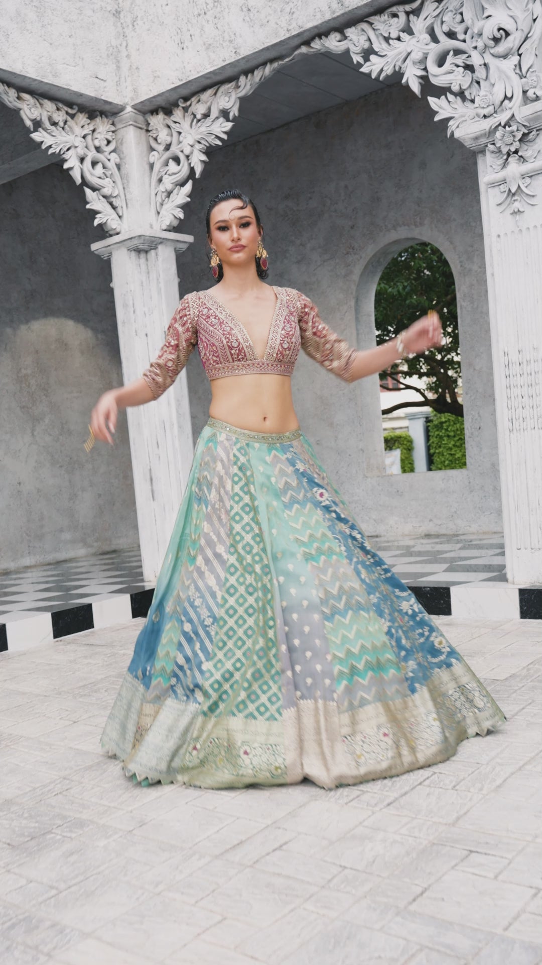 Mallika Choli Multicolored Banarasi-Style Lehenga Set (MALLIKA M-24)