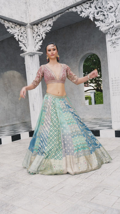 Mallika Choli Multicolored Banarasi-Style Lehenga Set (MALLIKA M-24)