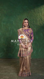 Golden Saree with Fusion blouse