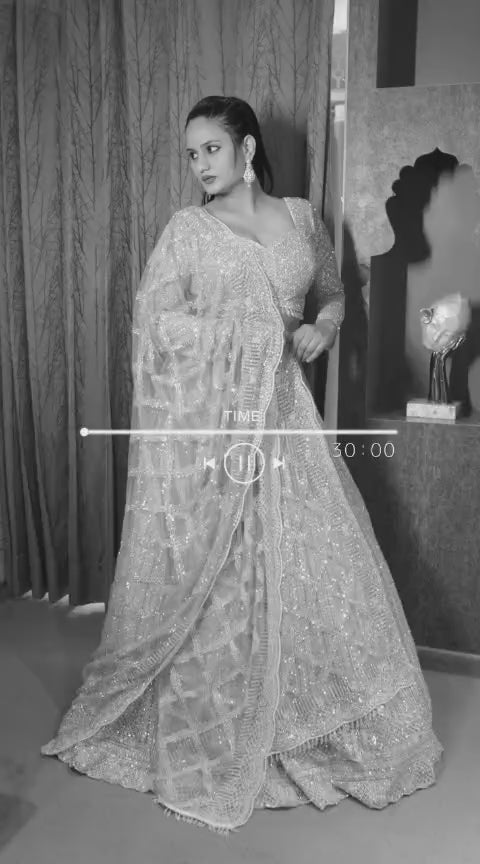 Ethereal Icy Blue Lehenga