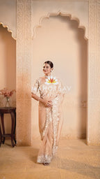 Organza Crush Beige saree