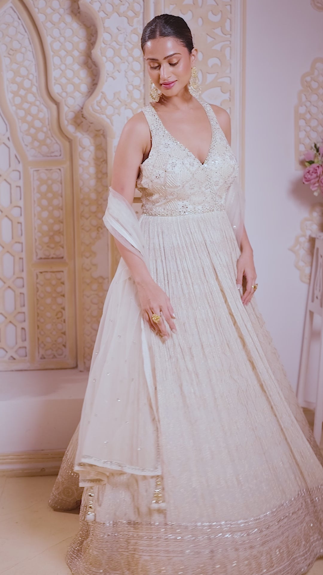 Gilded Ivory Anarkali Gown Main image