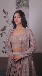 Mauve Cape Lehenga