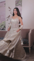 Off-white ethereal bridal couture