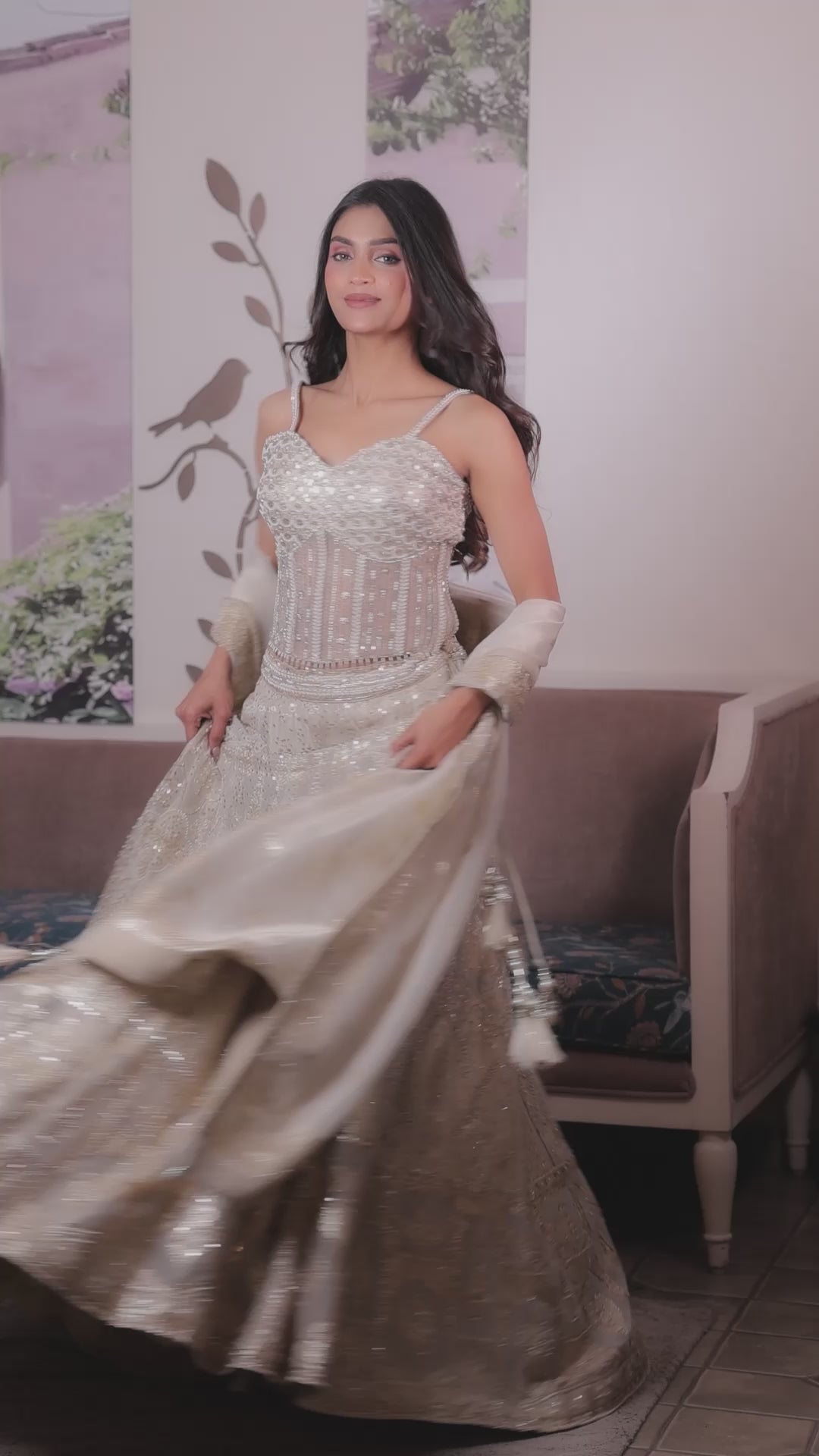 Off-white ethereal bridal couture