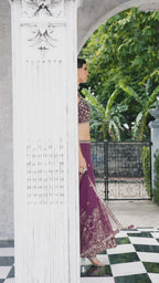 Bold Plum Purple pharara Set with Metallic Zari Work (COBRA M-24)