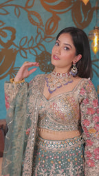 Green intricate pastel