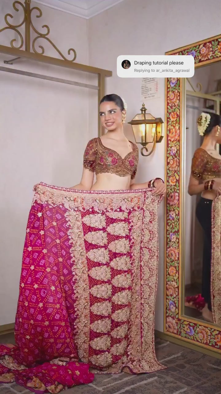 Regal Brocade and Zari Drape Saree (SC-00337-01 B-16)