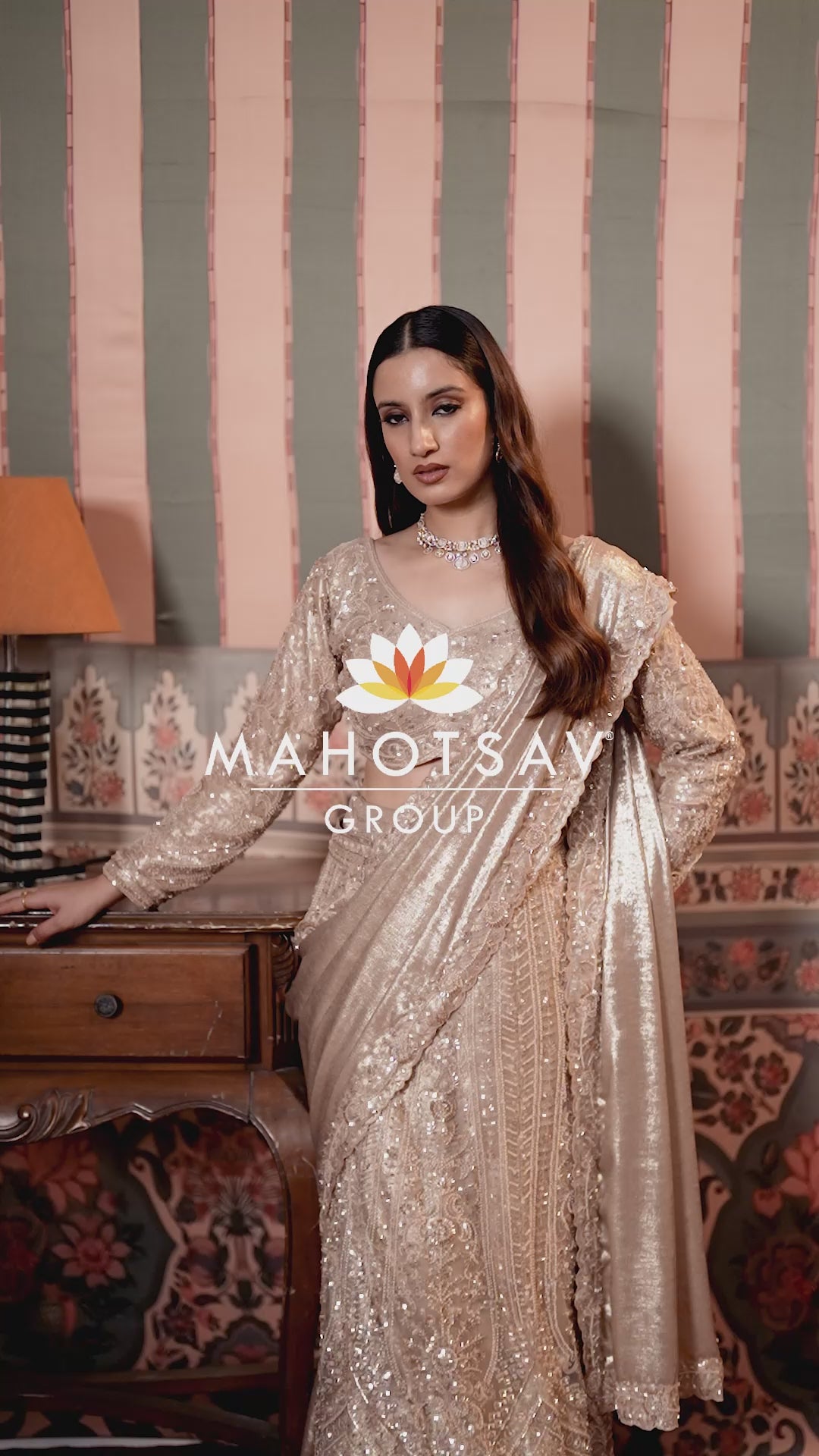 Champagne Gold Glamour Saree