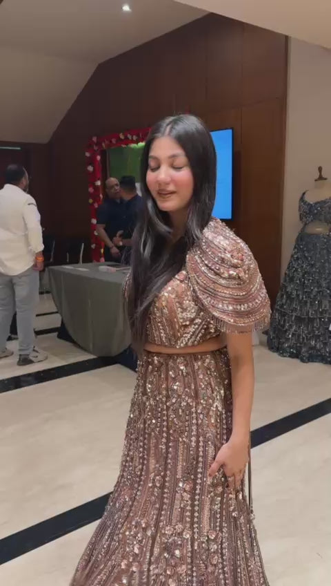 The Rose Gold Starlight Mermaid Lehenga