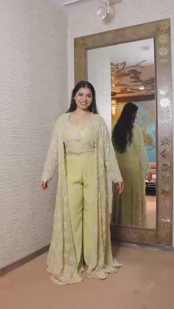 Elegant Embroidered Indo-Western Set