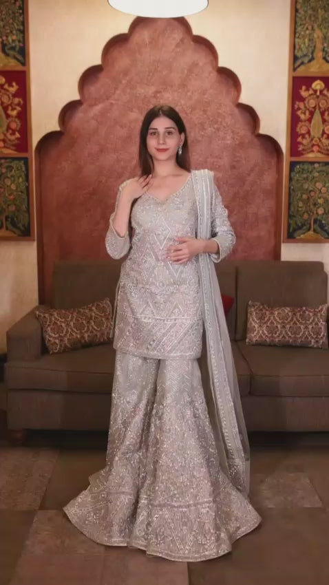 Sharara Suit with Dupatta (NCB-1107 D-5)