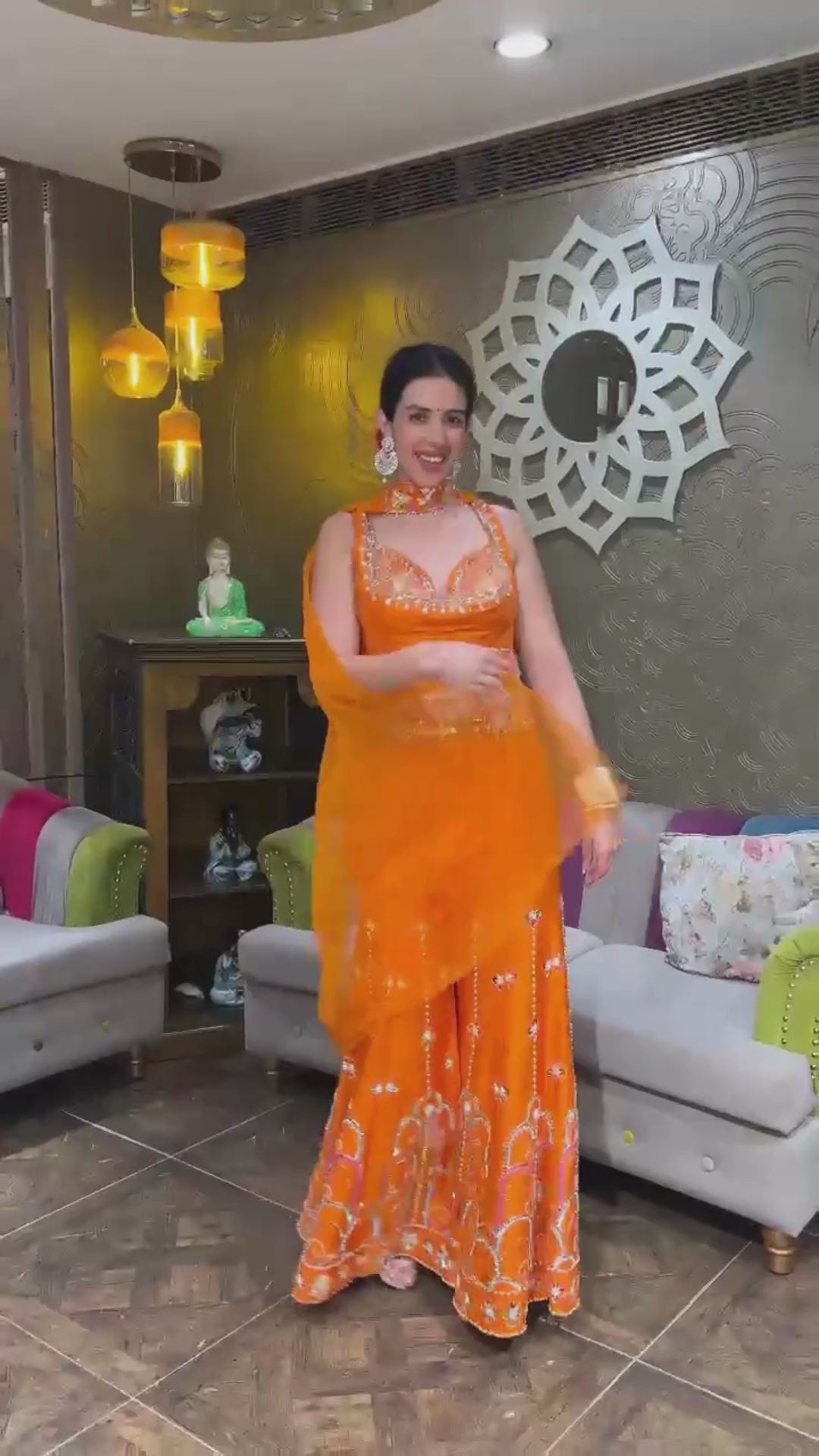 Modernize Lemon Yellow Sharara Co-ord set (4894 M-35)