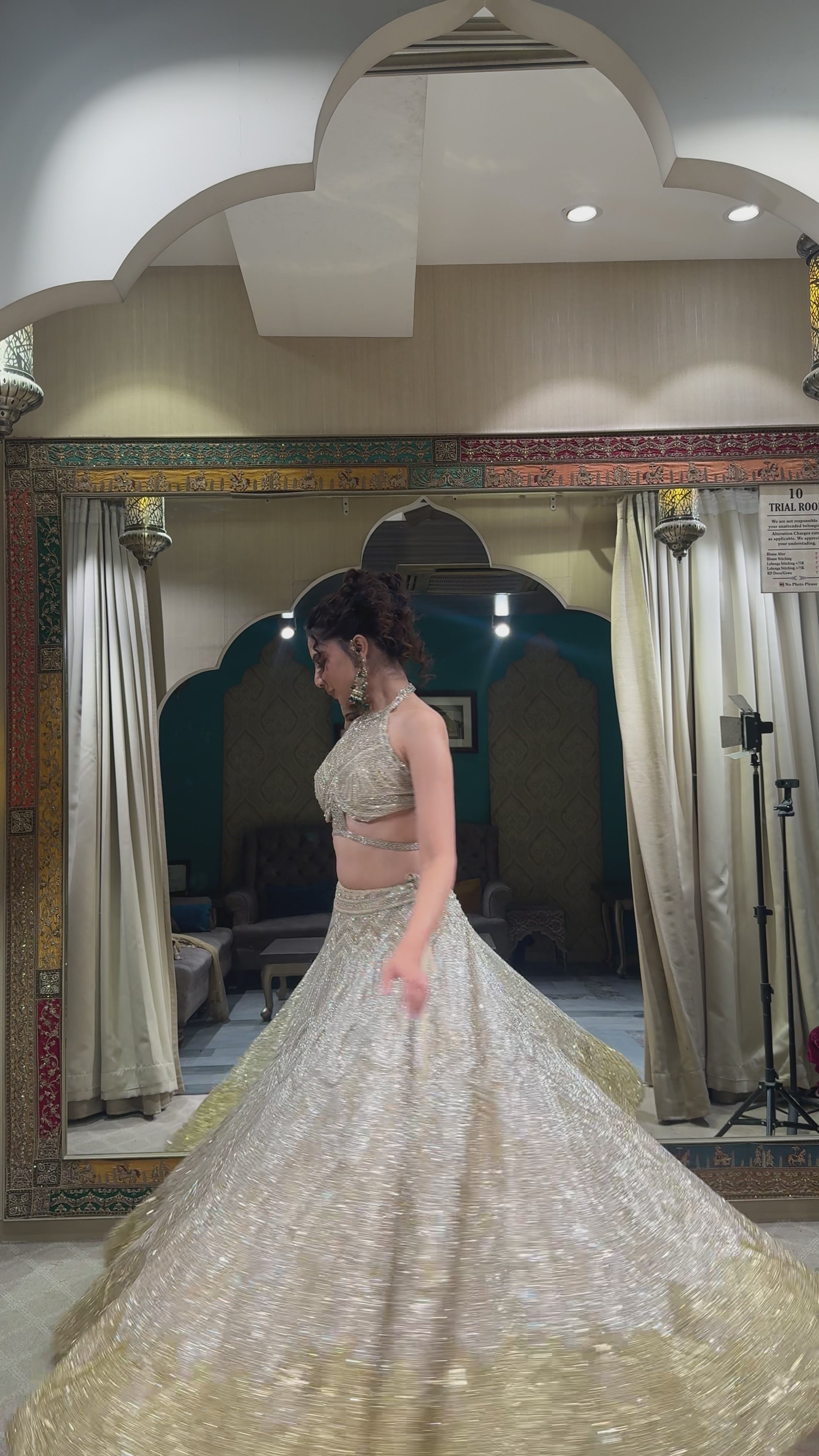 Radiant Platinum Sunburst Lehenga