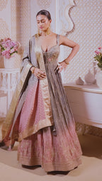 Gilded Charcoal Ombré Gown