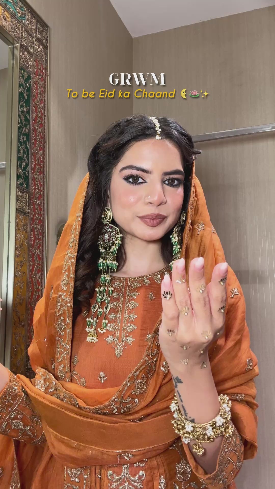 Golden Amber: Embroidered Anarkali Sharara Set