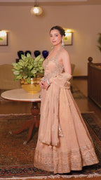 Champagne Gold Crinkle Lehenga (MIRA CHOLI M-91)