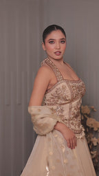 Gilded Chevron Corset Lehenga