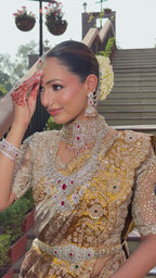 Kanjeevaram-style Golden Saree