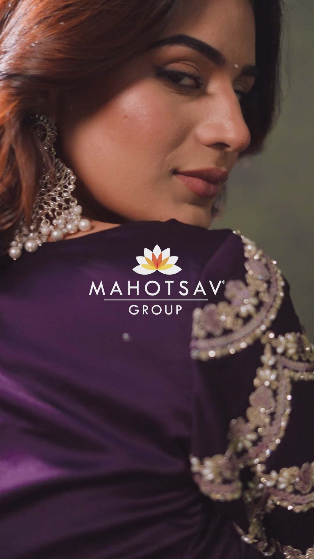 Mauve Taupe Elegance satin silk saree