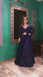 Midnight Aurora Sequin Blue Lehenga (PN-7807 M-58)