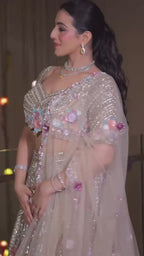 Ethereal Champagne Silver Metallic Lehenga