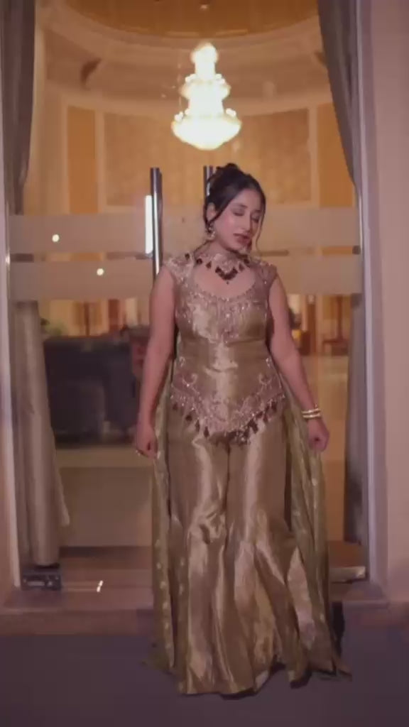 Metallic Embroidered Sharara Set