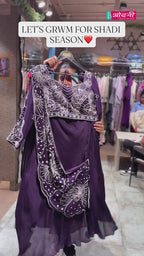 Violet Bloom Lehenga with Attached Drape (1313A B-87)