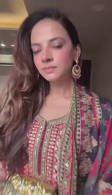 Royal Crimson Sharara Suit (14163 D-145)