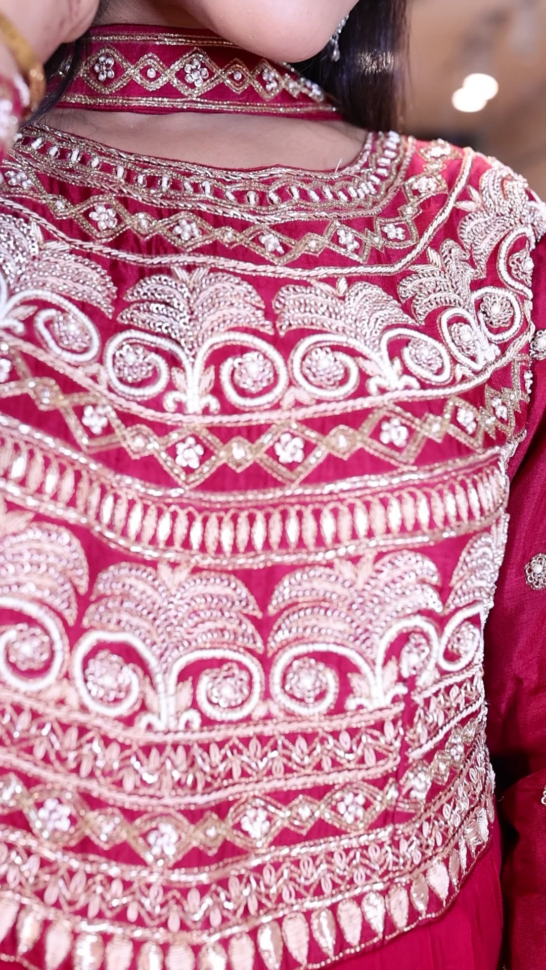 Cherry Red Grandeur Anarkali Gown (505 B-120)