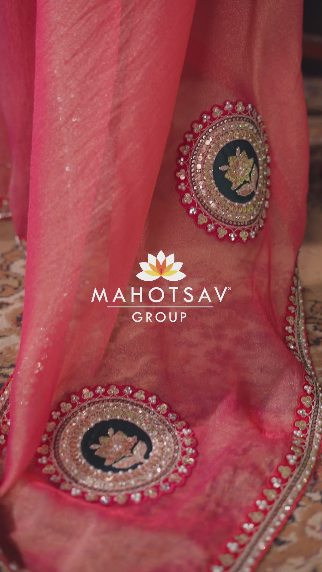 Red fashion in Satin silk Saree