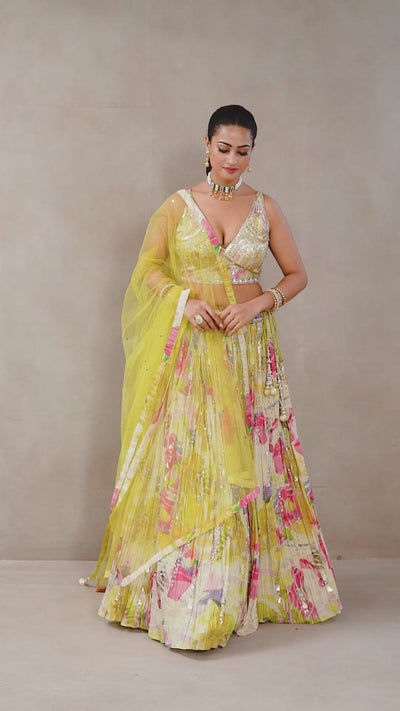 Sunshine Floral Lehenga (2403 M-18)