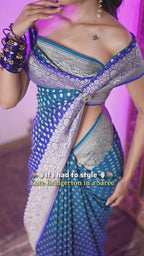 Royal Azure Banarasi Fusion Saree