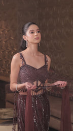 Glamorous Sequin Indo-Western Lehenga Set