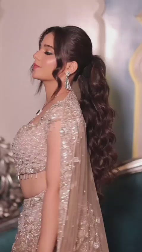 Champagne Starlight Modern Lehenga (251043 D-56)