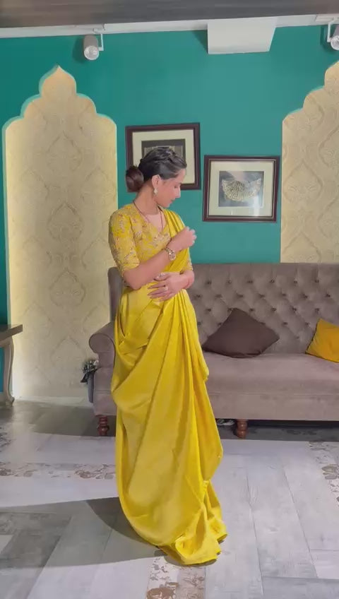 Radiant Yellow Handloom Silk Saree