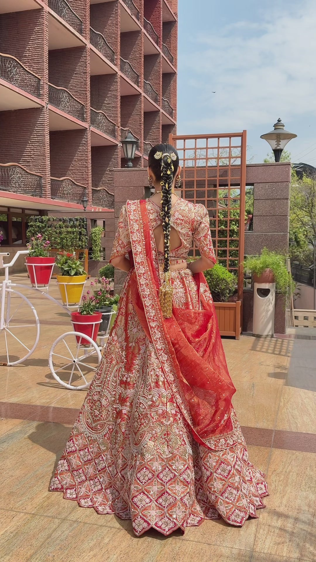 Luxury Royal in Rust Zari work Lehenga