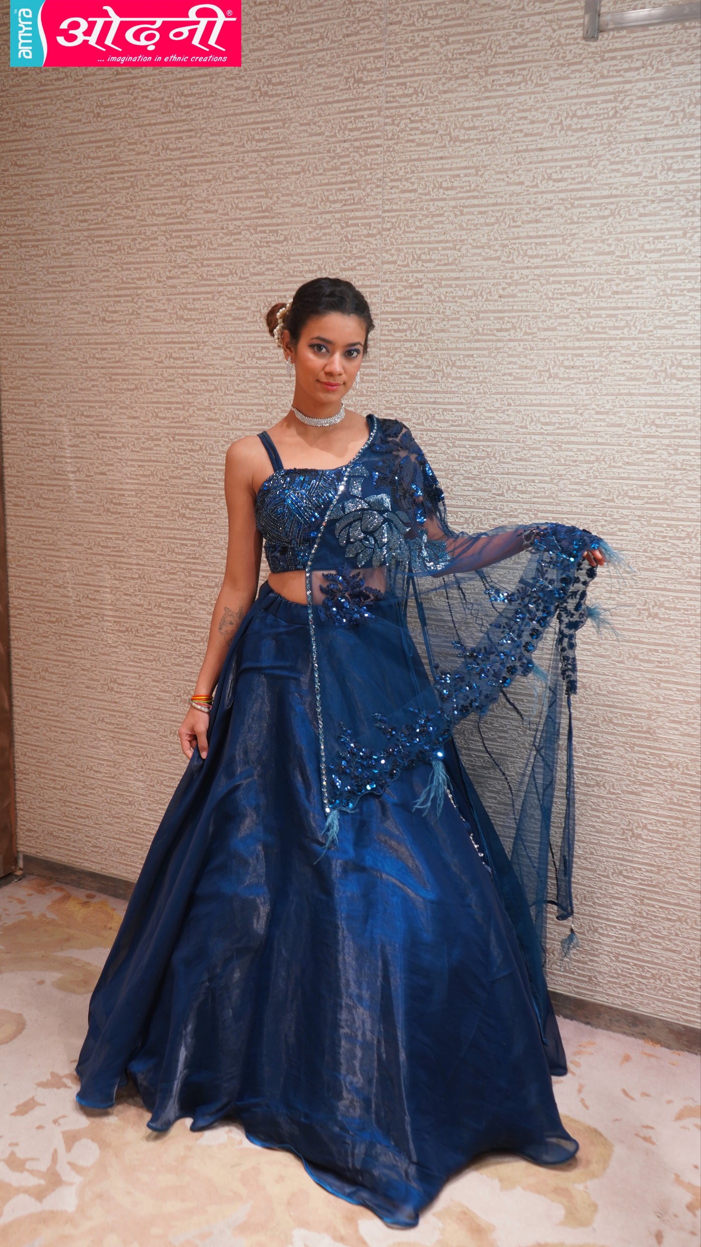 Gorgeous Blue Color Embroidered Lehenga