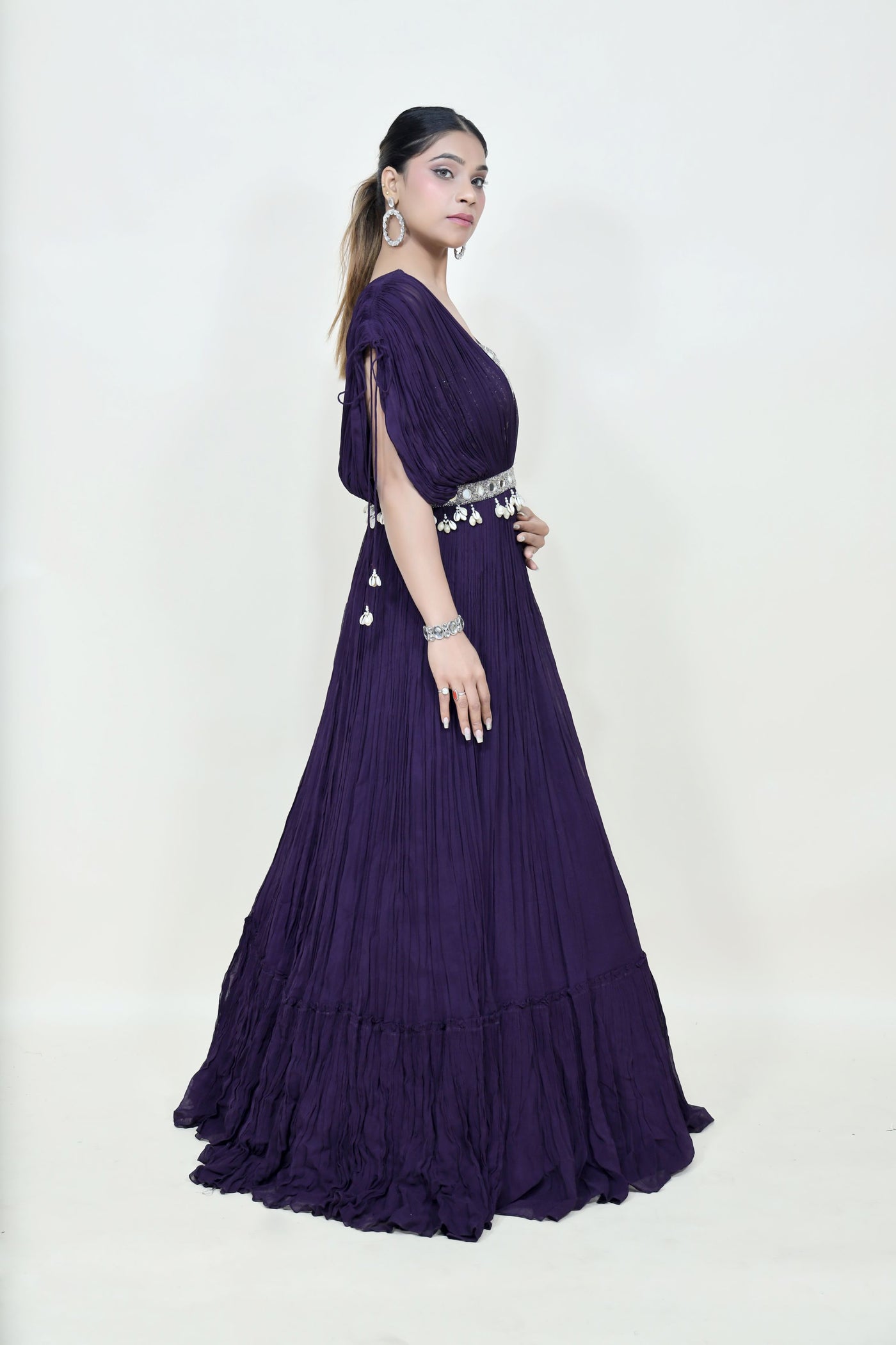 Purple Combination | Combination dresses, Long gown design, Color  combinations for clothes