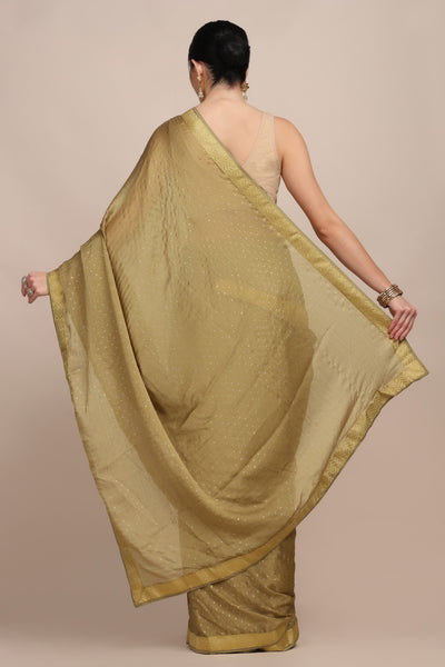 Classic green color self on self woven saree