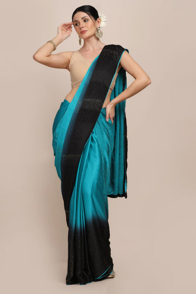 Gorgeous blue color shaded saree