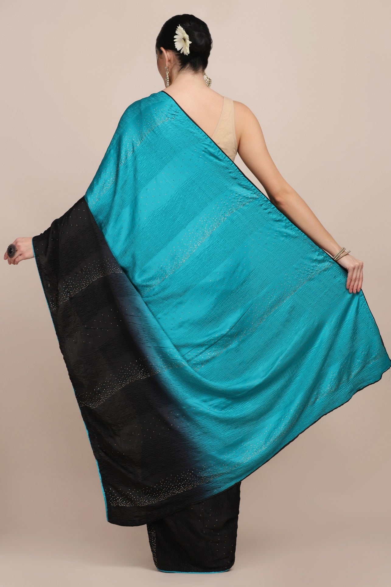 Gorgeous blue color shaded saree