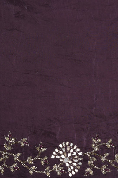 Beautiful mauve color floral embroidery saree